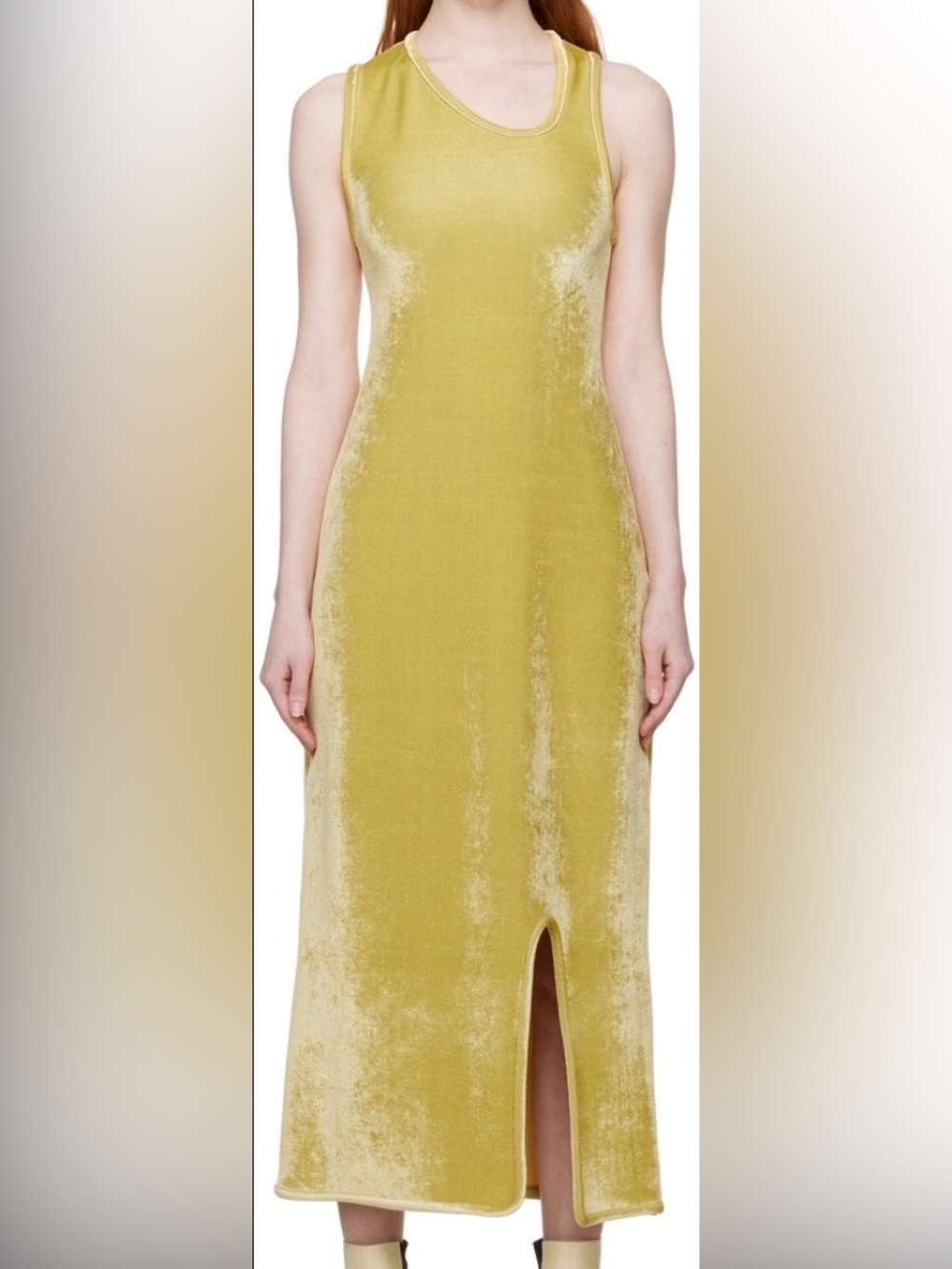 NWT Jil Sander Yellow Asymmetric Midi Dress